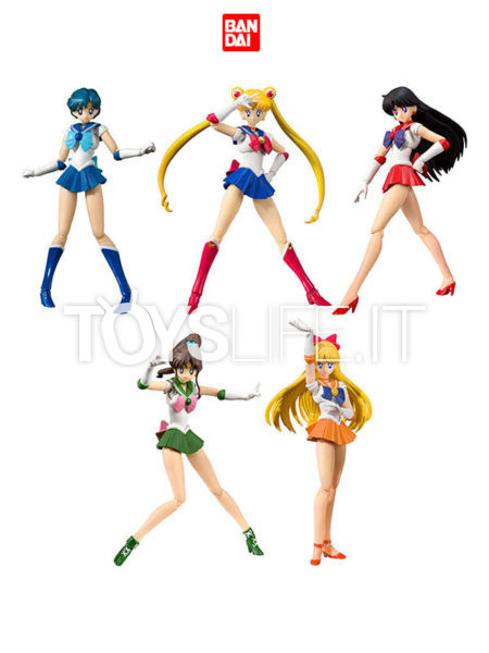 Bandai Tamashii Nations Sailor Moon Sailor Moon/ Mercury/ Jupiter/ Venus/ Mars Animation Color Edition S.H. Figuarts Figure