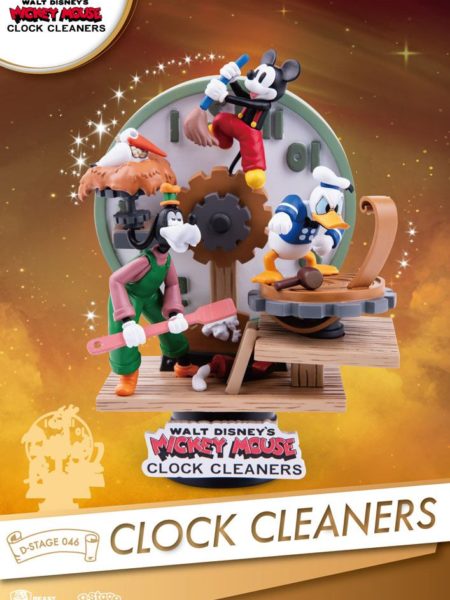 Beast Kingdom Toys Disney Mickey Mouse Clock Cleaners Pvc Diorama