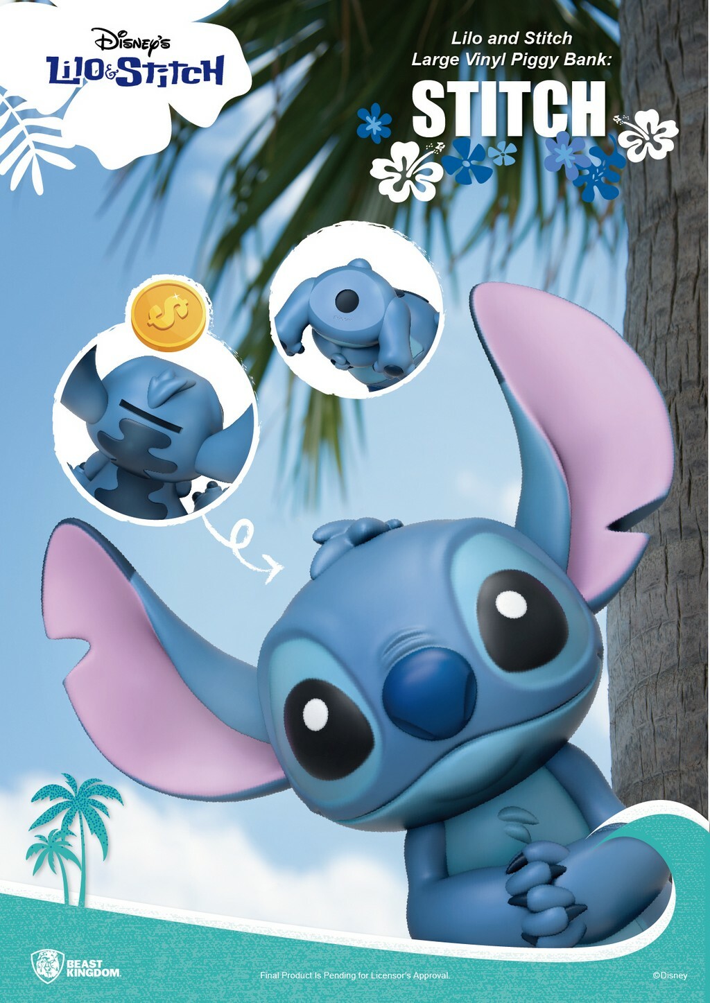 Beast Kingdom Toys Disney Lilo and Stitch Stitch Large Vinyl Piggy Bank  Salvadanaio - TOYSLIFE