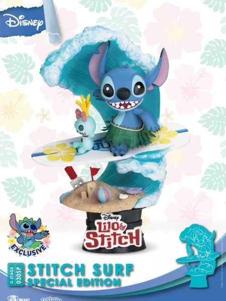 Beast Kingdom Toys Disney Stitch Surf Pvc Limited Edition Diorama