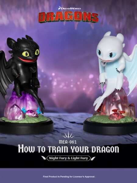Beast Kingdom Toys How To Train Your Dragon Night Fury & Light Fury Mini Egg Attack Figures 2-Pack