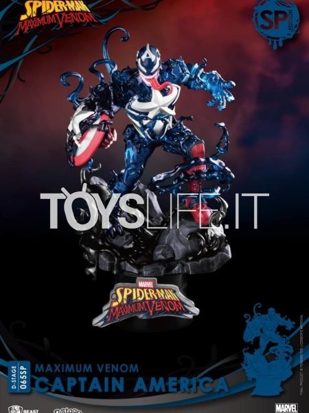 Beast Kingdom Toys Marvel Comics Maximum Venom Captain America Pvc Diorama Special Edition