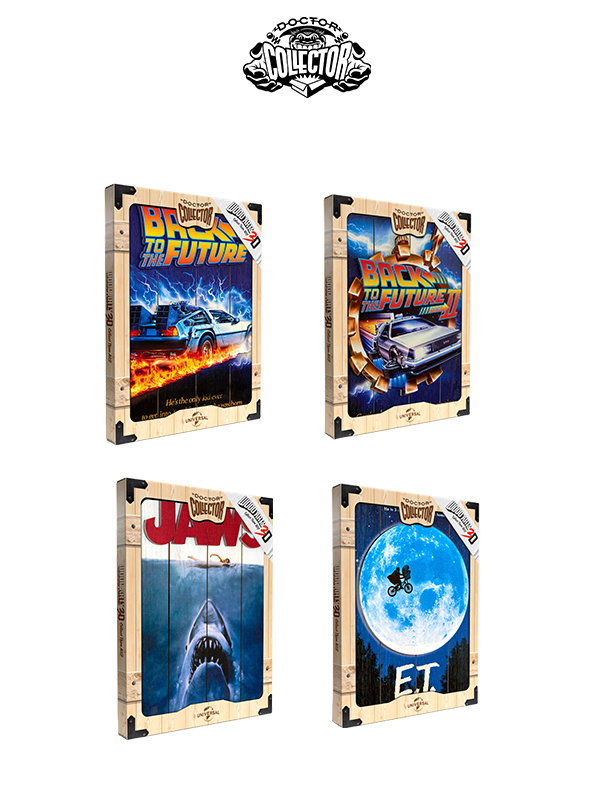Doctor Collector Wood Art 3D Back To The Future/Back To The Future Part 2/Jaws/ET