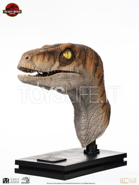 Elite Creature Collectibles Jurassic Park Male Raptor 1:1 Lifesize Bust