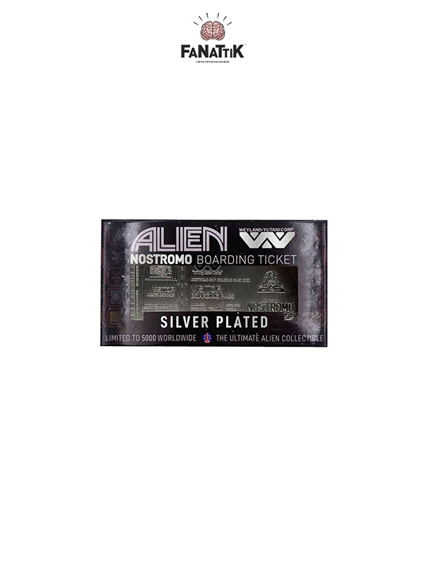 Fanattik Alien Nostromo Ticket Silver Plated 1:1 Replica Limited Edition