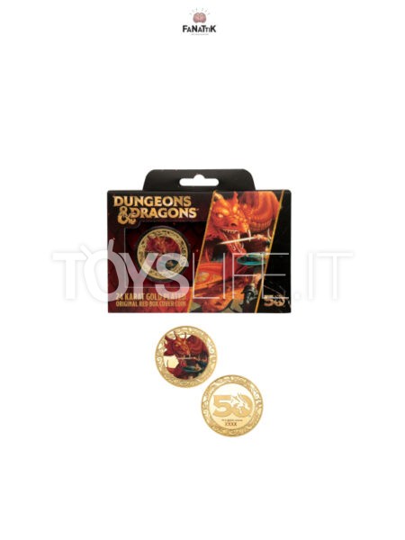 Fanattik Dungeons & Dragons 50th Anniversary Coin with Colour Print 24k Gold Plated Edition