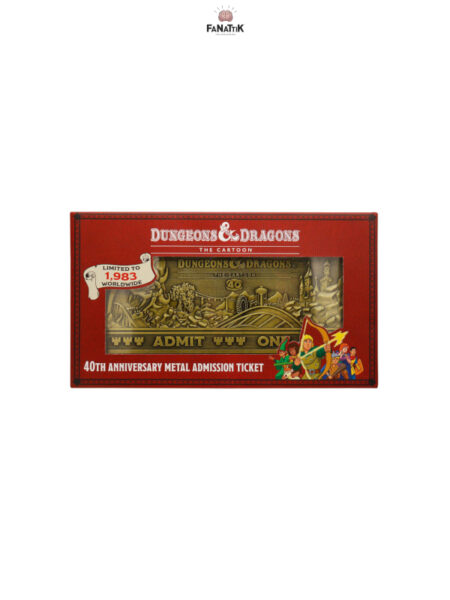 Fanattik Dungeons & Dragons The Cartoon 40th Anniversary Rollercoaster Ticket Limited Edition Lifesize Replica