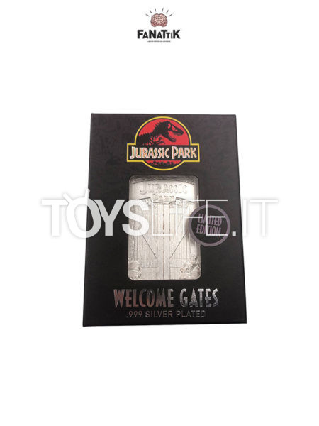 Fanattik Jurassic Park Entrance Gates Silver Plated Replica