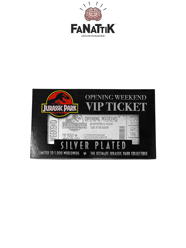 Fanattik Jurassic Park Opening Weekend VIP Ticket Silver Plated 1:1 Replica