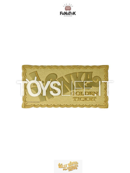 Fanattik Willy Wonka And The Chocolate Factory Willy Wonka Gold Plated Ticket 1:1 Limited Replica