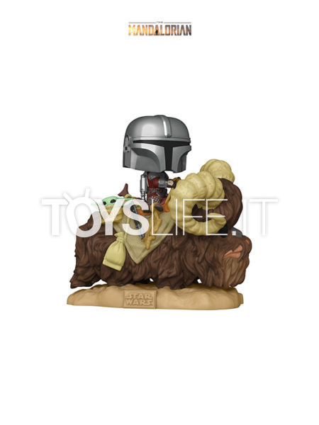 Funko Deluxe Star Wars The Mandalorian The Mandalorian On Bantha with Child in Bag