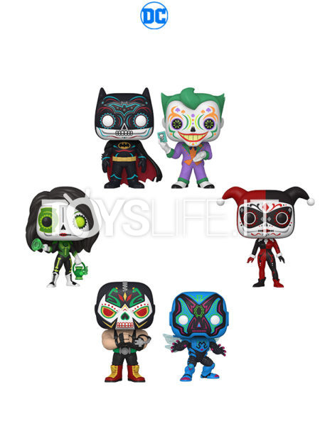 Funko Dia De Los DC Joker/ Batman/ Harley Quinn/ Jessica Cruz Green Lantern/ Bane/ Blue Beetle