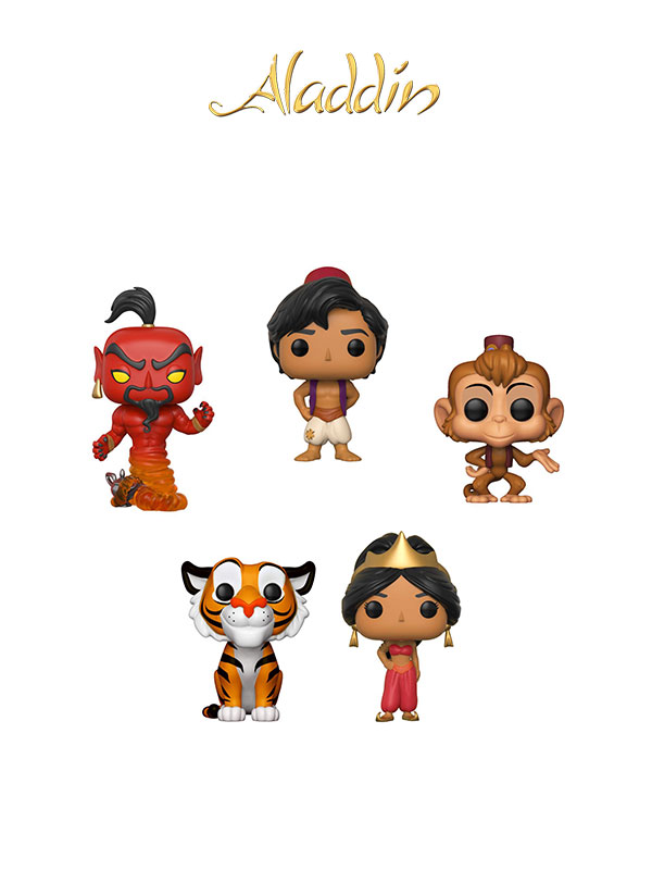Funko Disney Aladdin Wave 2017 Aladdin Abu Jasmine Rajah Red Jafar