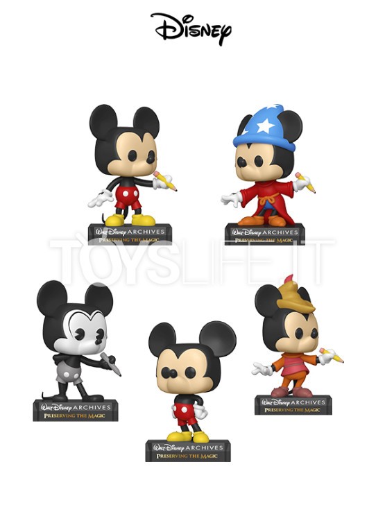 Funko Disney Archives Mickey Mouse/Sorcerer Mickey/Plane Crazy Mickey ...