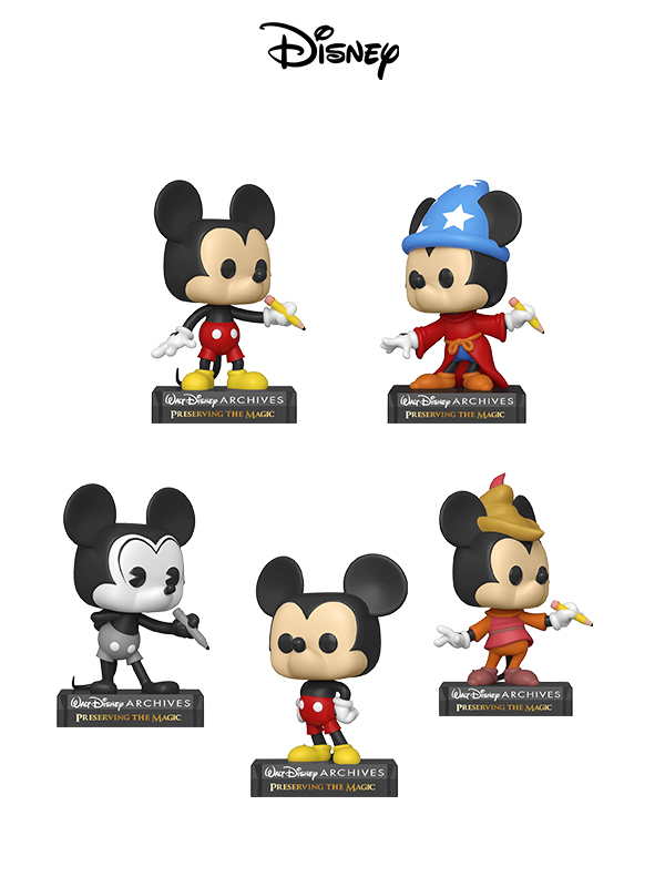 Funko Disney Archives Mickey Mouse/Sorcerer Mickey/Plane Crazy Mickey/Beanstalk Mickey/Classic Mickey