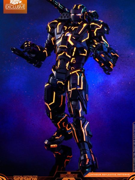 Hot toys Ironman 2 Neon Tech War Machine 1:6 Diecast Exclusive Figure