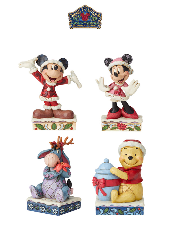 Jim Shore Disney Traditions 2019 Christmas Mickey/Minnie/Eeyore/Winnie The Pooh