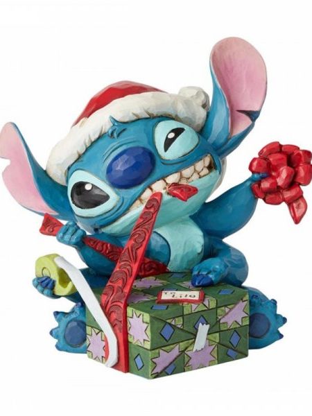 Jim Shore Disney Traditions Christmas Stitch With Santa Hat
