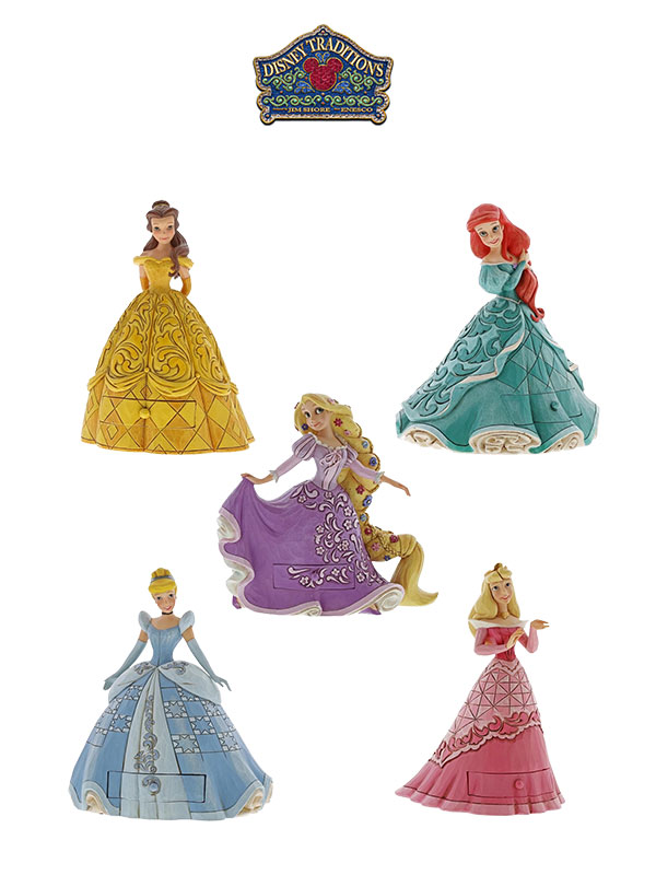 Jim Shore Disney Traditions Tresure Keeper Belle/Aurora/Cindella/Ariel/Rapunzel