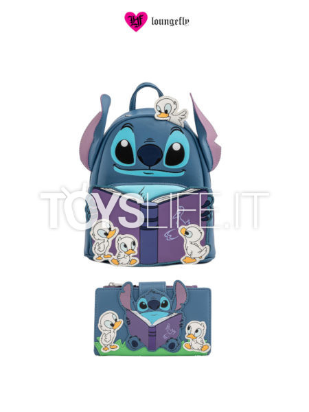 Loungefly Disney Lilo & Stitch Stich Story Time Duckies Backpack Zaino/ Wallet Portafoglio