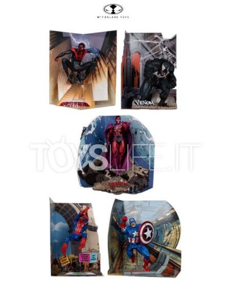 McFarlane Marvel Spider-Man/Captain America/ Magneto/ Venom/ Spider-Man Morales 1:10 Pvc Statue