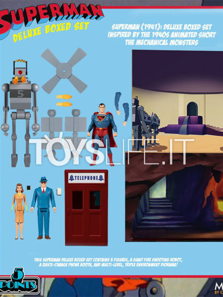Mezco Toyz DC 5 Points Superman The Mechanical Monsters 1941 Deluxe Action Figure Box Set