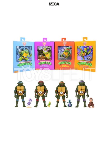 Neca Teenage Mutant Ninja Turtles Cartoon Leonardo/ Raphael/ Michelangelo/ Donatello Pizza Club Figure