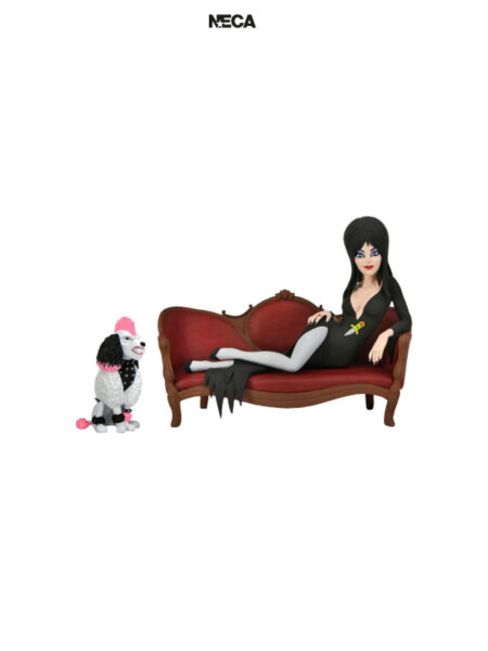 Neca Toony Terrors Elvira Mistress of the Dark Elvira on Couch Figure