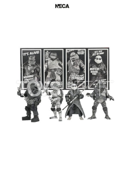 Neca Universal Monsters x TMNT Turtles Black & White 4-Pack Set