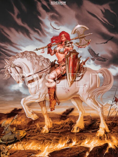 Sideshow Dynamite Red Sonja World on Fire 46x61 Art Print by John Keaveney