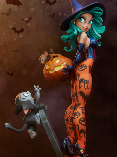 Sideshow Happy HallowQueens Pumpkin Witch Statue By Chris Sanders