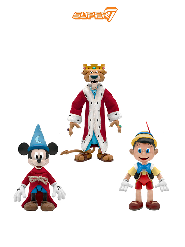 Super 7 Disney Pinocchio/ Prince John/ Mickey Sorcerer Ultimate Figure