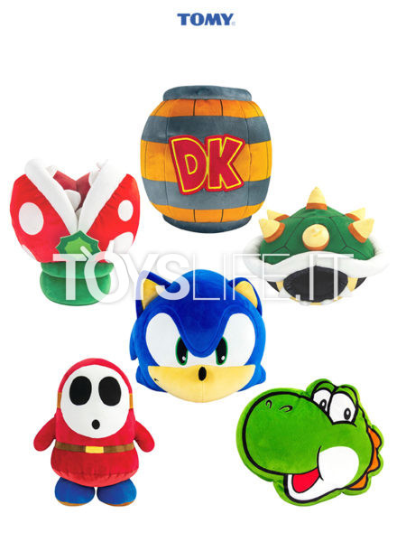 Tomy Nintendo/ Sega DK Barrel/ Yoshi/ Piranha Plant/ Bower's Shell/ Sonic/ Shy Giu Mocchi-Mocchi Plush