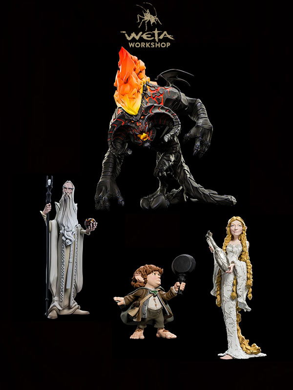 Weta Lord Of The Rings Epics Mini Figures Balrog/Saruman/Lady Galadriel/Samwise Gangee